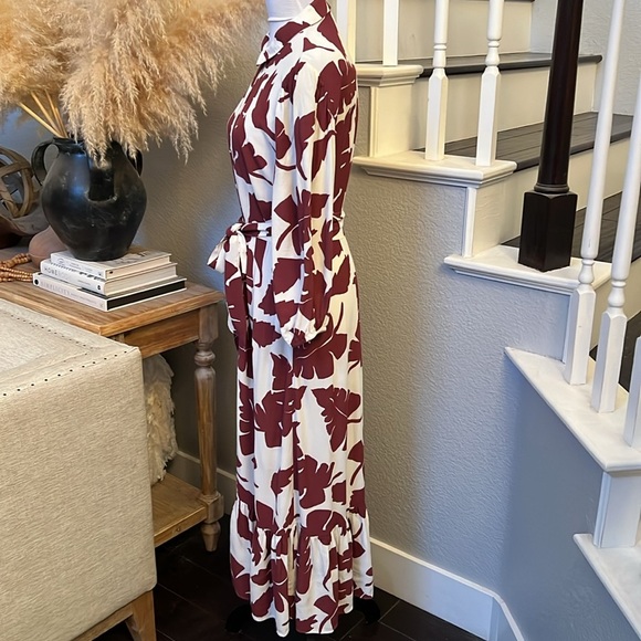 Zara Oyster White Floral Print MIDI Dress Size Small - Picture 5 of 8